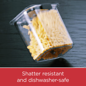 Rubbermaid Brilliance dishwasher-safe pantry storage containers.