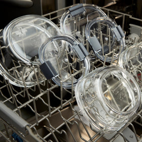 Rubbermaid Brilliance smart lid system fits across multiple containers for modular storage