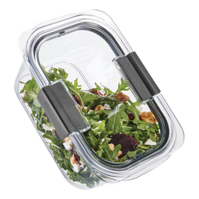 Rubbermaid Brilliance snap-tight lid for leak-proof freshness during transport.