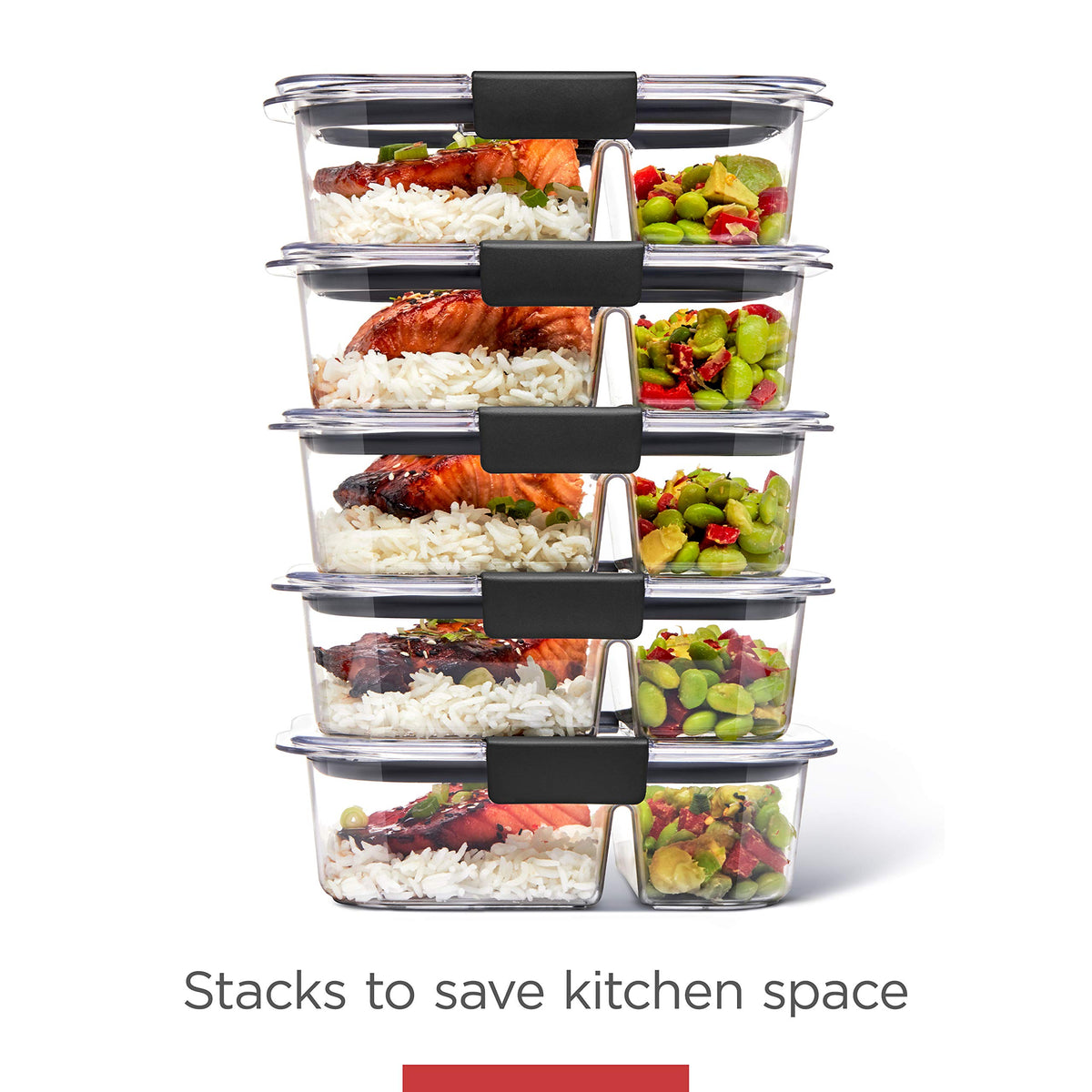 Crystal-clear Brilliance containers stack neatly in the fridge to save space