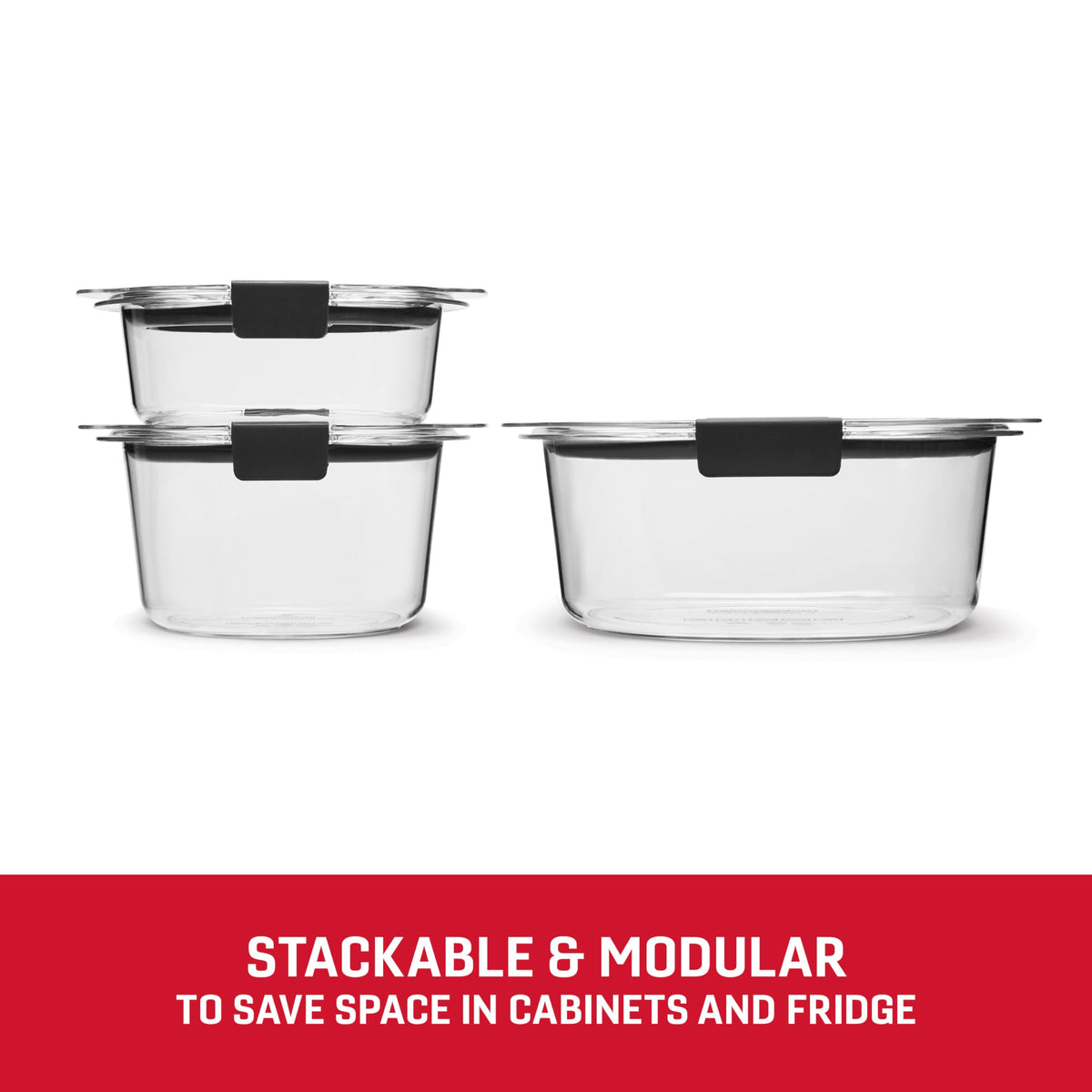 Rubbermaid Brilliance vented lids enable splatter-free reheating with lids on