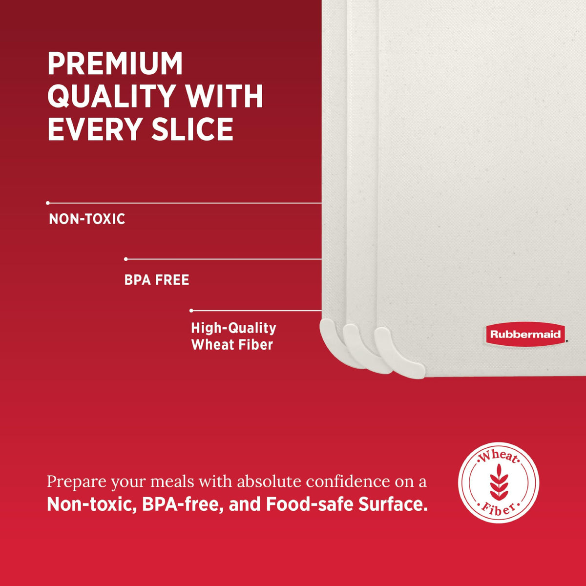 Rubbermaid reversible cutting board design separates meat and produce safely