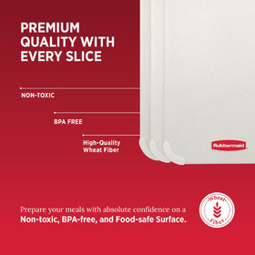 Rubbermaid reversible cutting board design separates meat and produce safely