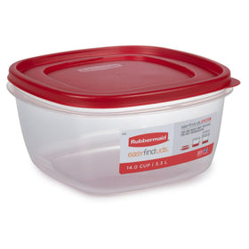 Rubbermaid Easy Find Lids lid-snaps image showing lids snapping to bases.