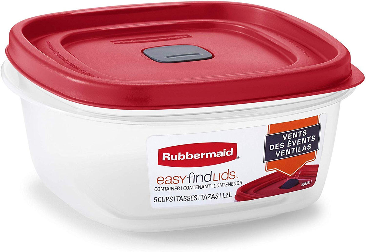 Rubbermaid Easy Find Lids snap together to reduce cabinet clutter