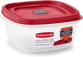 Rubbermaid Easy Find Lids snap together to reduce cabinet clutter
