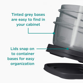 Rubbermaid EasyFindLids bases nest neatly to save cabinet space