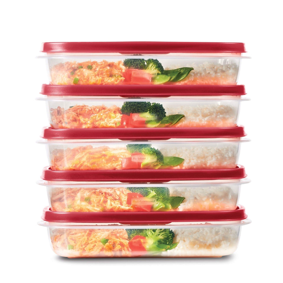 Rubbermaid EasyFindLids 5.5-cup red containers for organized meal prep