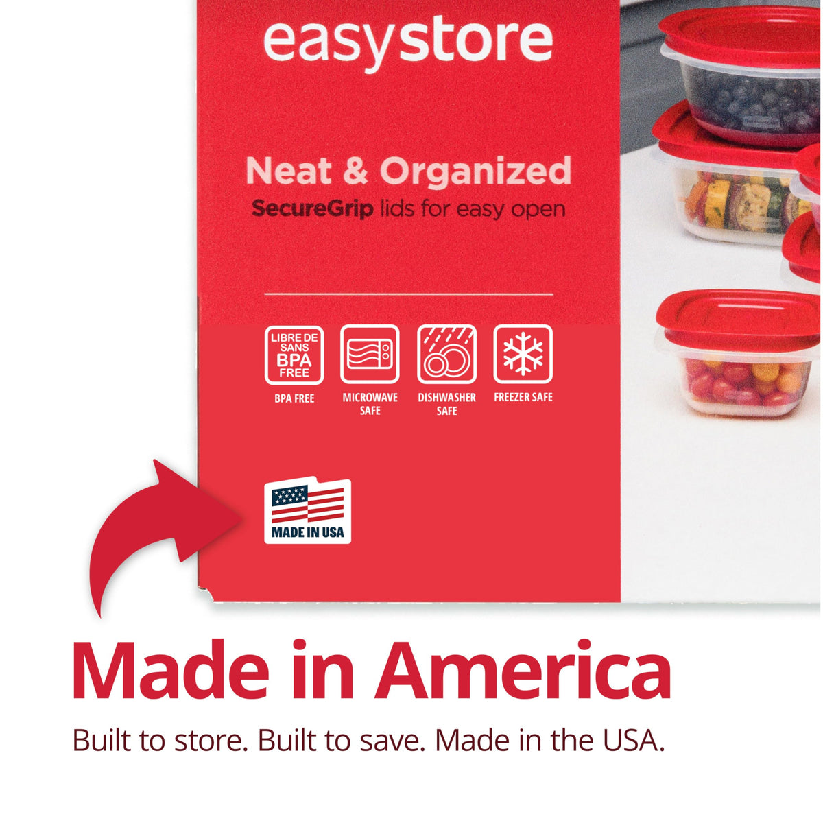 Rubbermaid EasyStore durable construction designed for everyday kitchen use.