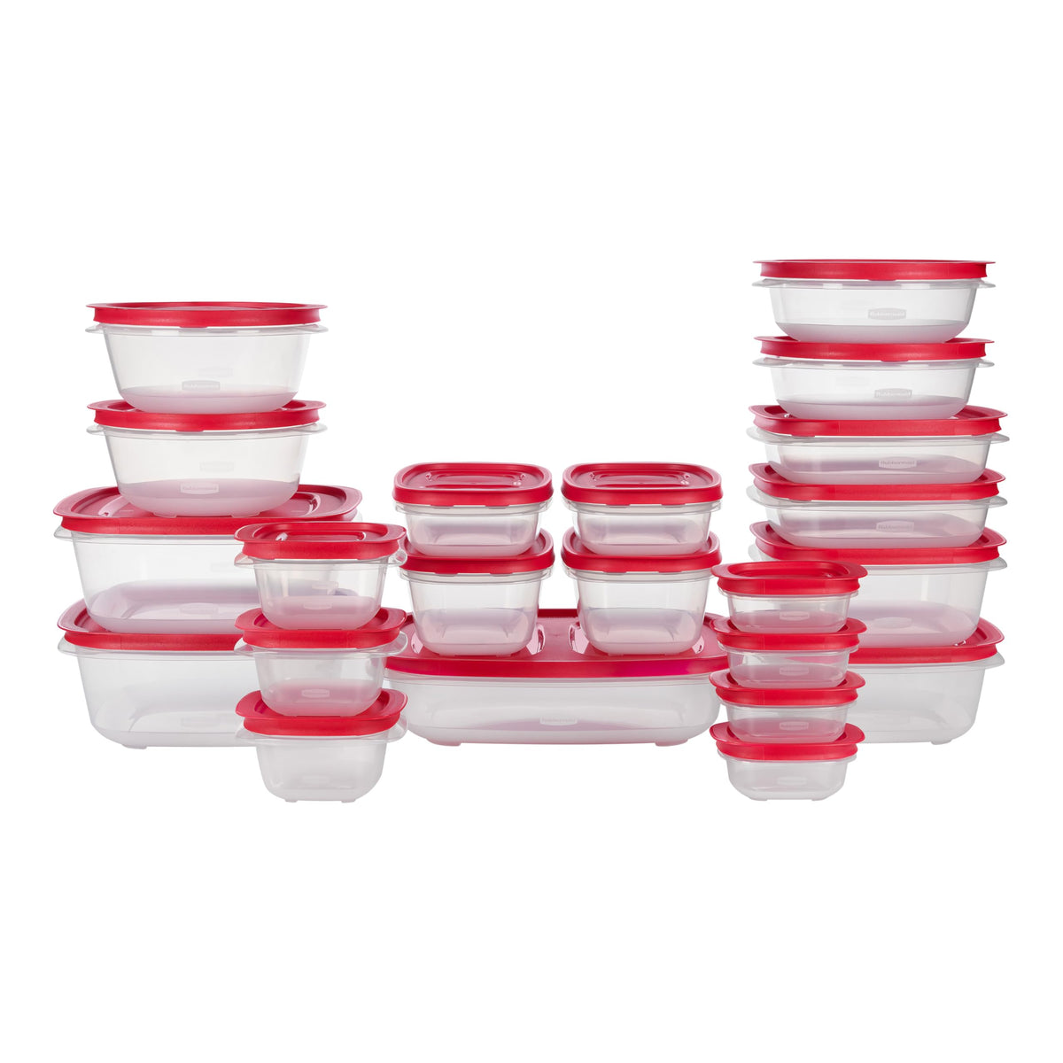 Rubbermaid EasyStore nesting and stackable containers save kitchen space.