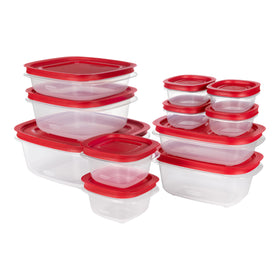 Rubbermaid EasyStore rectangle container with lid for organized fridge storage.