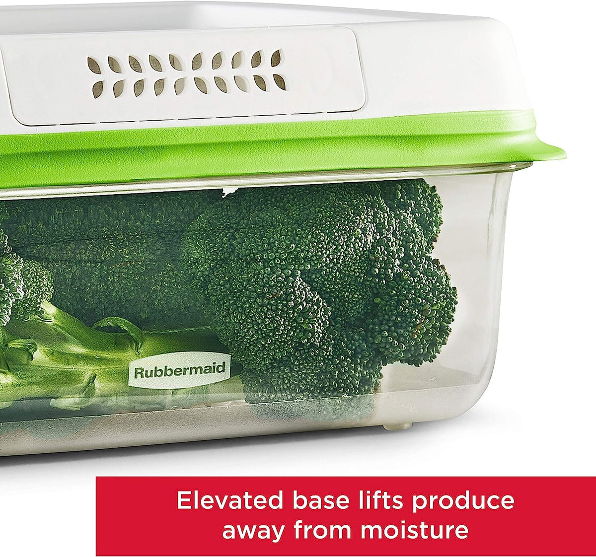 FreshVent built in filter in Rubbermaid container maintains balanced gas levels