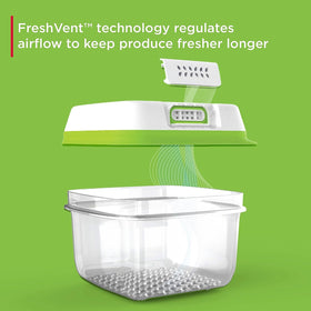 Rubbermaid FreshWorks large base inside demonstrates elevated airflow for greens