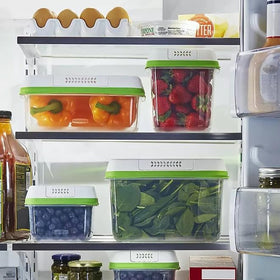 Rubbermaid FreshWorks lettuce spinach stored neatly in large containers