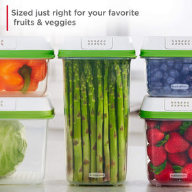Rubbermaid FreshWorks nesting bases illustrate compact storage when not in use