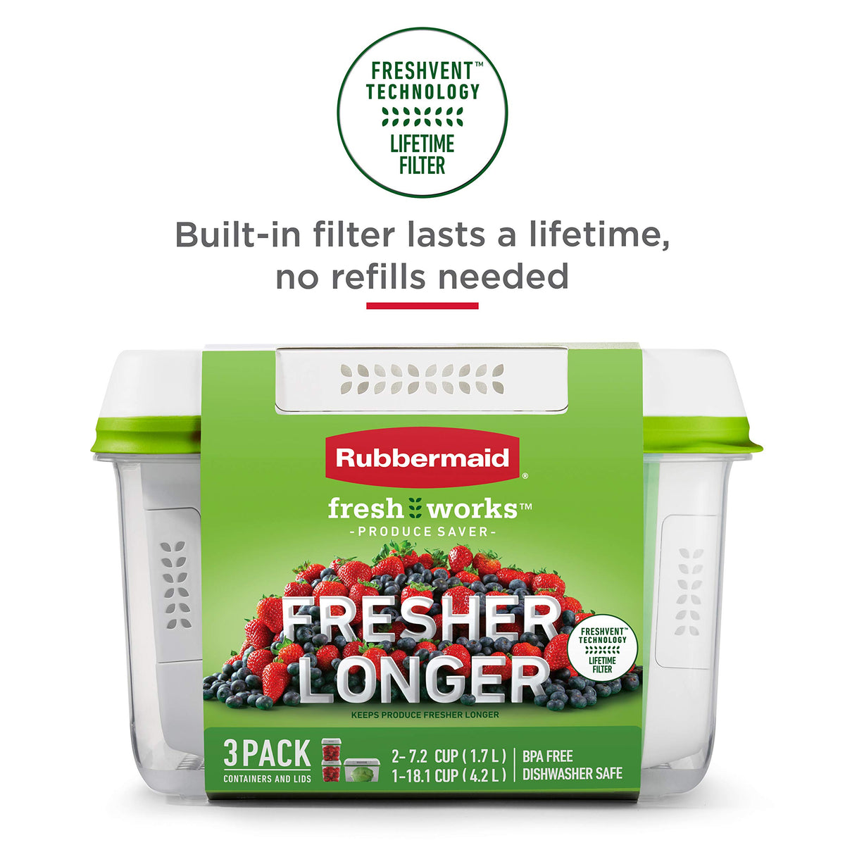 Rubbermaid FreshWorks Saver nesting bases demonstrating modular storage