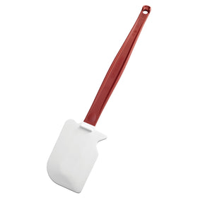 Rubbermaid high-heat spatula with 13.5-inch red handle for hot cooking and scraping.