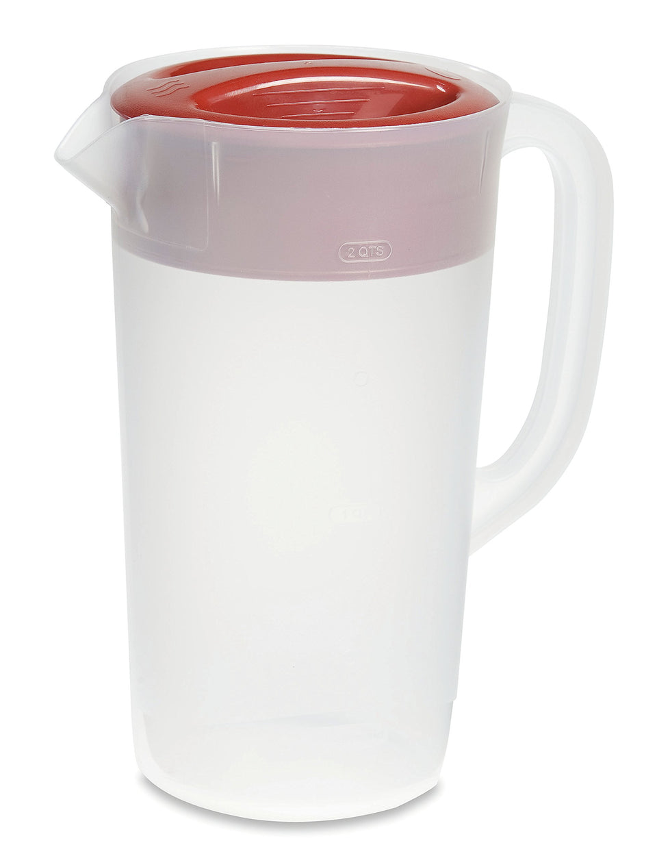 Rubbermaid 2-qt Racer Red pitcher with pour spout for easy free pouring