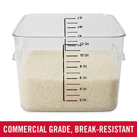 Rubbermaid blue-red measurement graduations aid accurate, at-a-glance portioning.