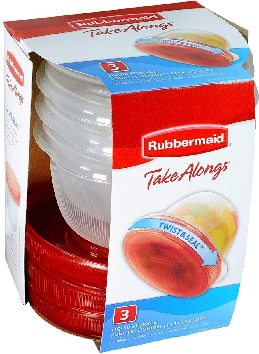 Rubbermaid TakeAlongs 3-pack 2-cup containers for organized meals