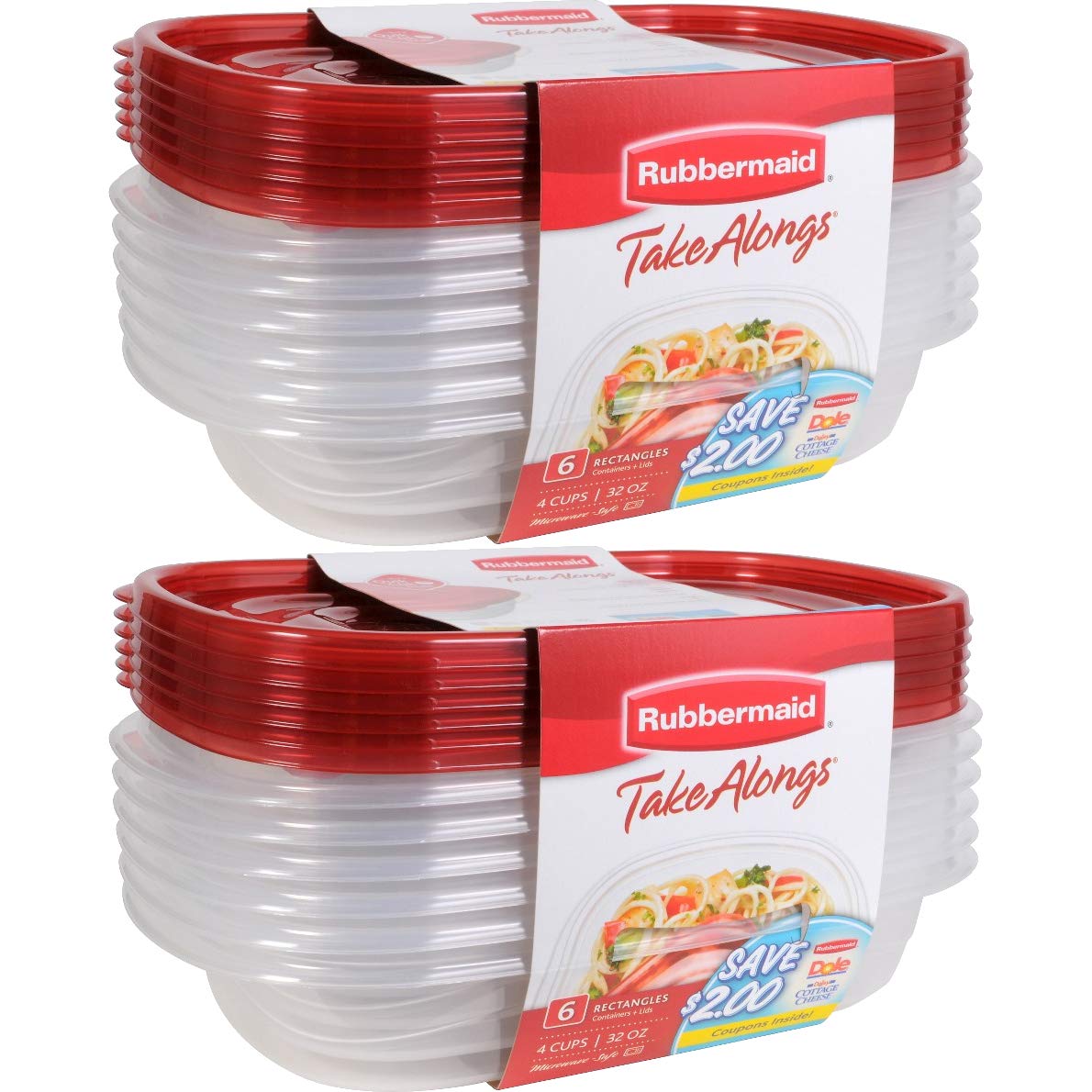 Rubbermaid TakeAlongs 4-cup rectangle container with quick-click seal for secure leftovers.