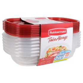 Rubbermaid TakeAlongs 4-cup container, microwave-safe and clear for easy meal prep.