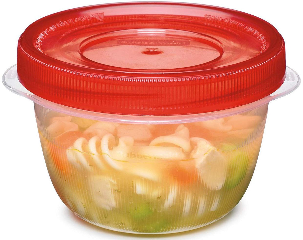 Rubbermaid TakeAlongs container showing cereal-bowl design for easy eating