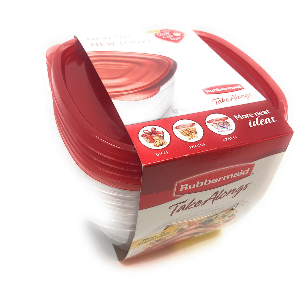 Rubbermaid TakeAlongs square deep five-pack, 5.2 cup capacity, ideal for meal prep.