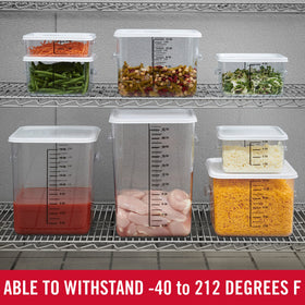 Rubbermaid temperature range suitable for freezer to hot prep.