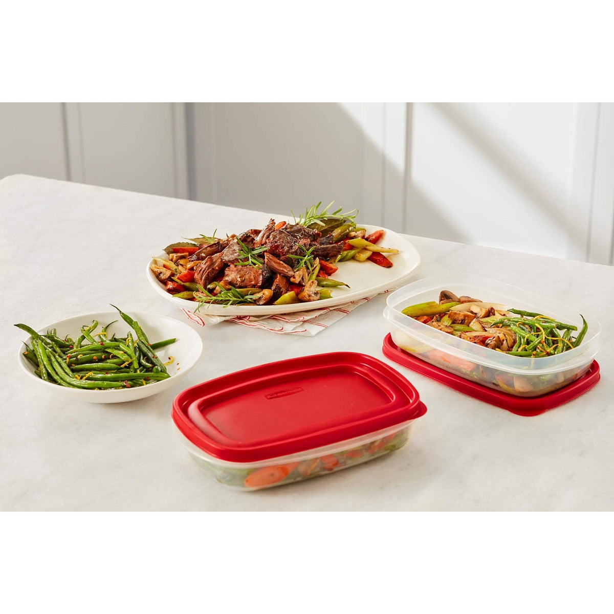Rubbermaid BPA-free containers are top-rack dishwasher-safe for easy cleanup