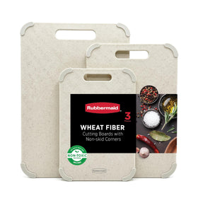 Rubbermaid wheat fiber cutting board large on counter for roomy prep