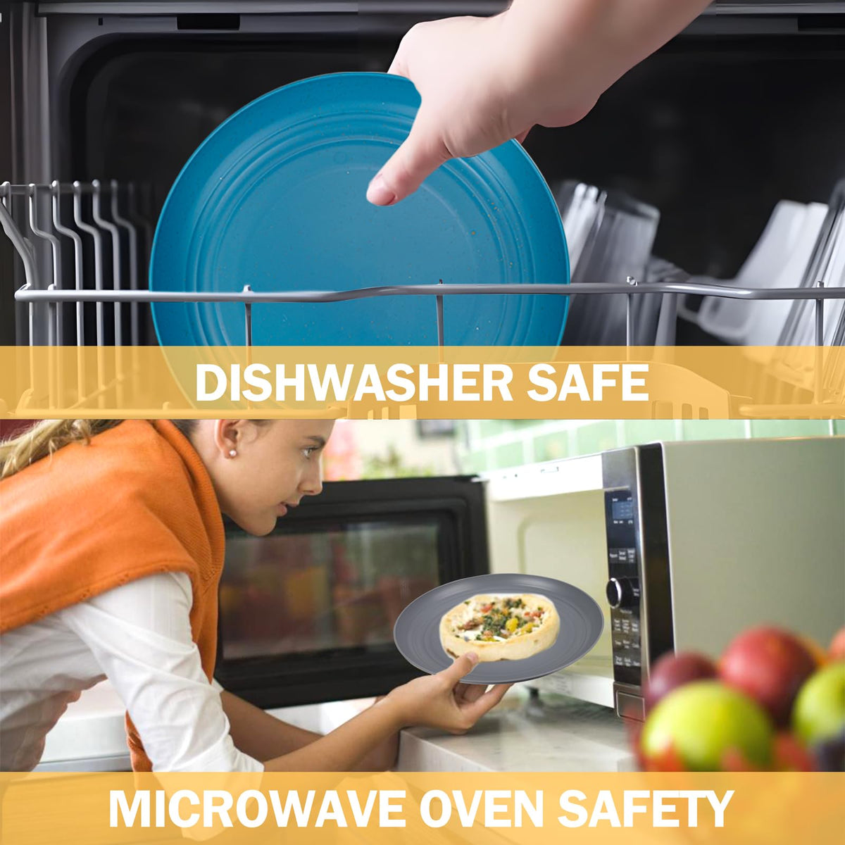 Rubtlamp dishwasher-safe plastic dishes ready for easy cleaning