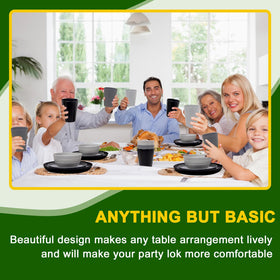 Rubtlamp dinnerware is microwave and dishwasher-safe for quick cleanup.