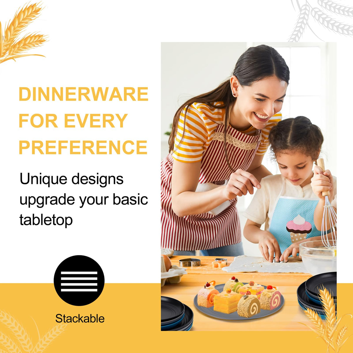 Rubtlamp stackable dinnerware neatly nested to save kitchen space
