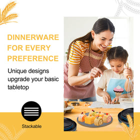 Rubtlamp stackable dinnerware neatly nested to save kitchen space