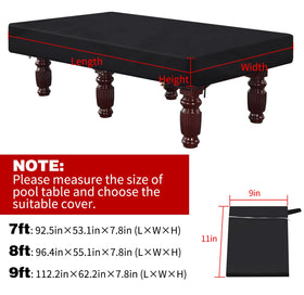RUBY.Q billiard table cover with drawstring adjustment keeping it secure