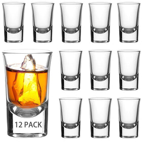 Ruckae 12-pack 1oz shot glasses with heavy base for stable pours