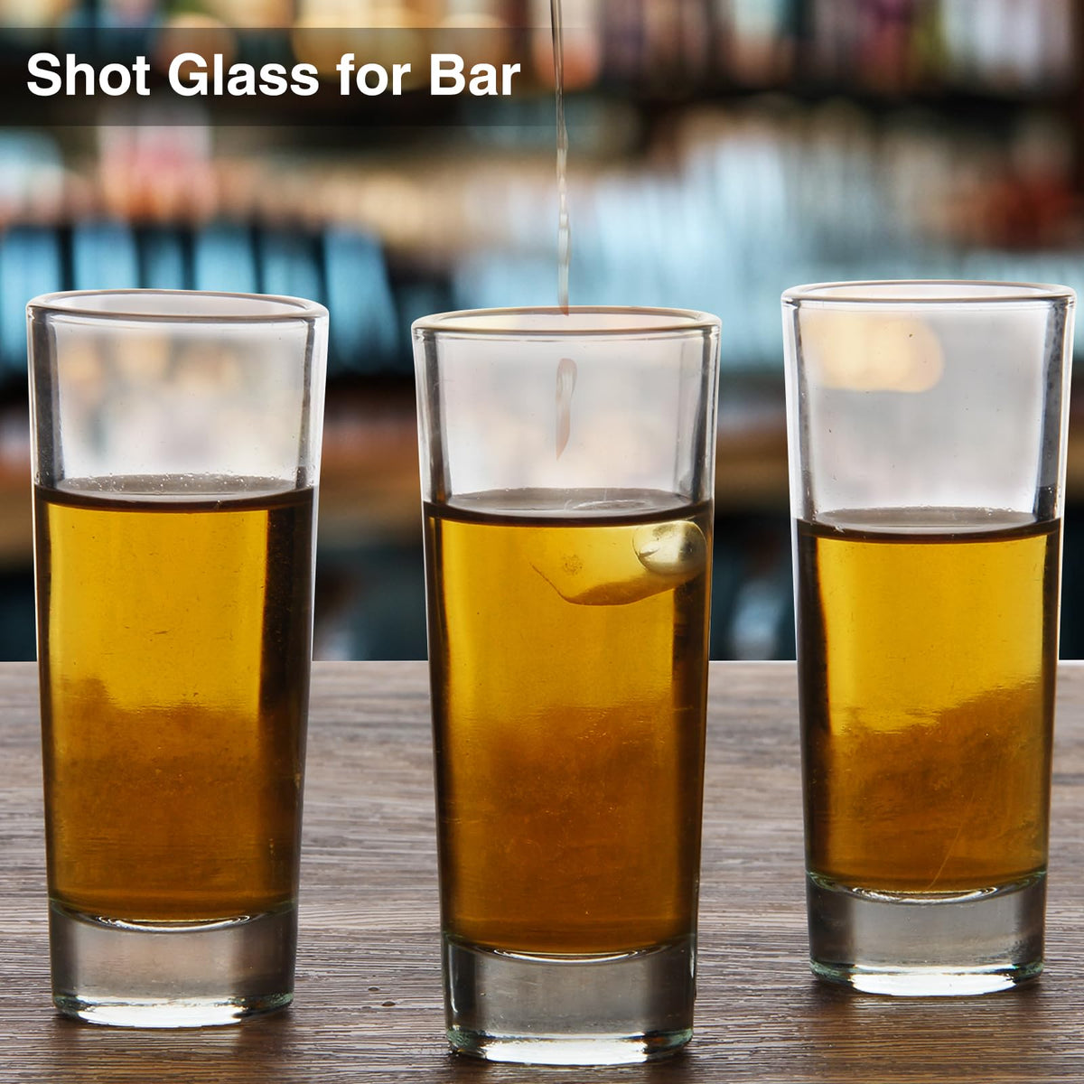 Ruckae bar-ready shot glasses enhance presentation in any setting.