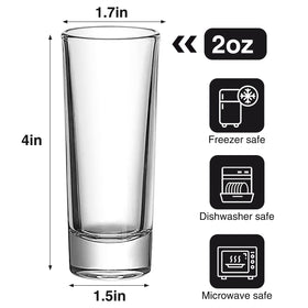 Ruckae clear glass shot glasses showcase a premium, crystal-clear presentation.