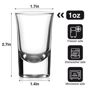 Ruckae clear lead-free shot glasses enhance drink presentation