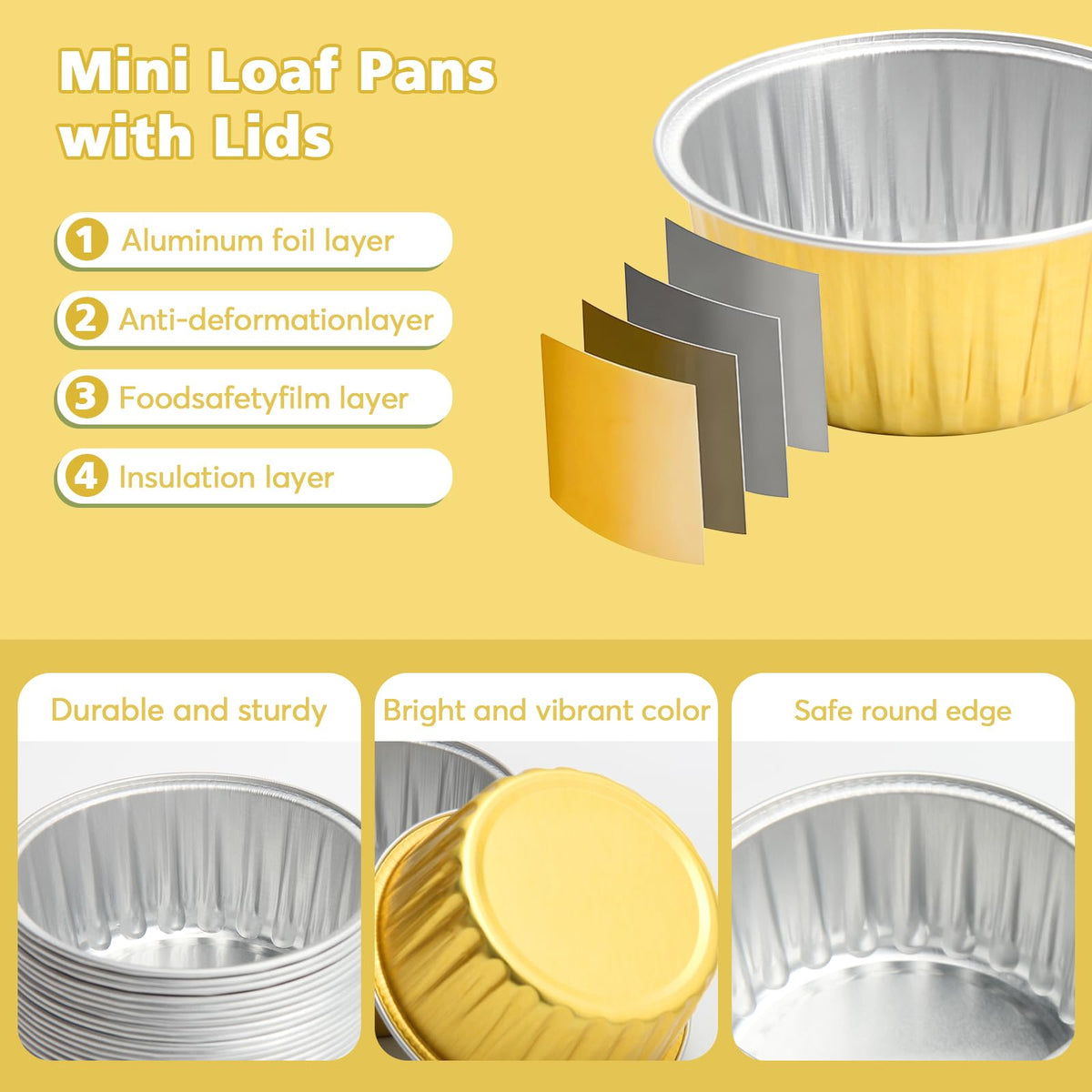 Ruckae eco-friendly aluminum dessert containers, single-serving portions for celebrations.