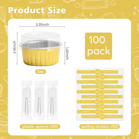 Ruckae mini cake pans with lids in gold, easy transport and sharing.