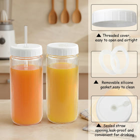 Ruckae glass bottle for tea and juice with clear visibility