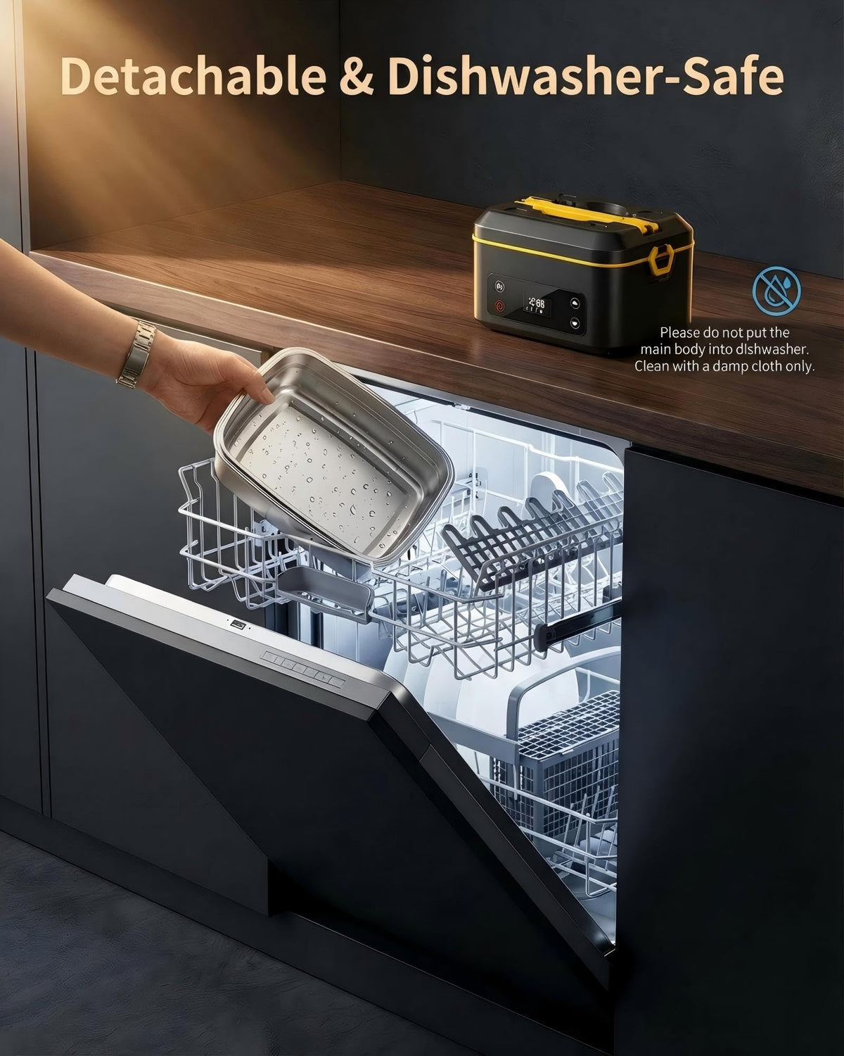 RUDAP dishwasher-safe container simplifies cleanup after meals