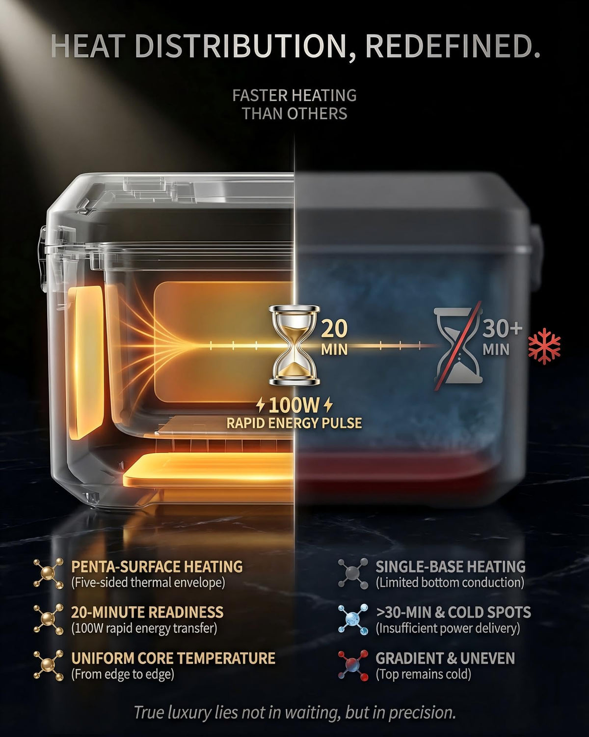RUDAP heating modes display highlights versatile warming options for different meals