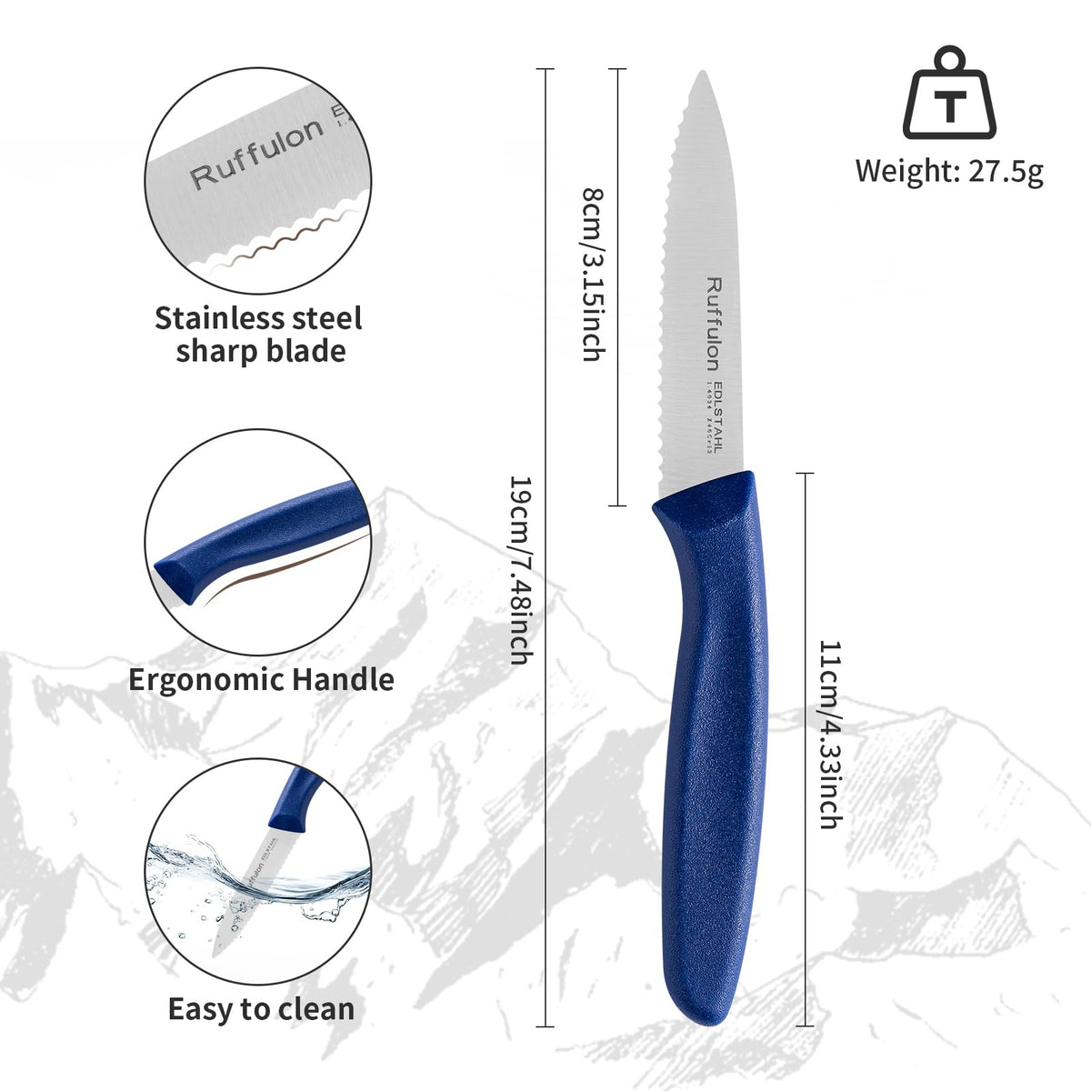 Ruffulon PP handle demonstrates ergonomic grip for better control.