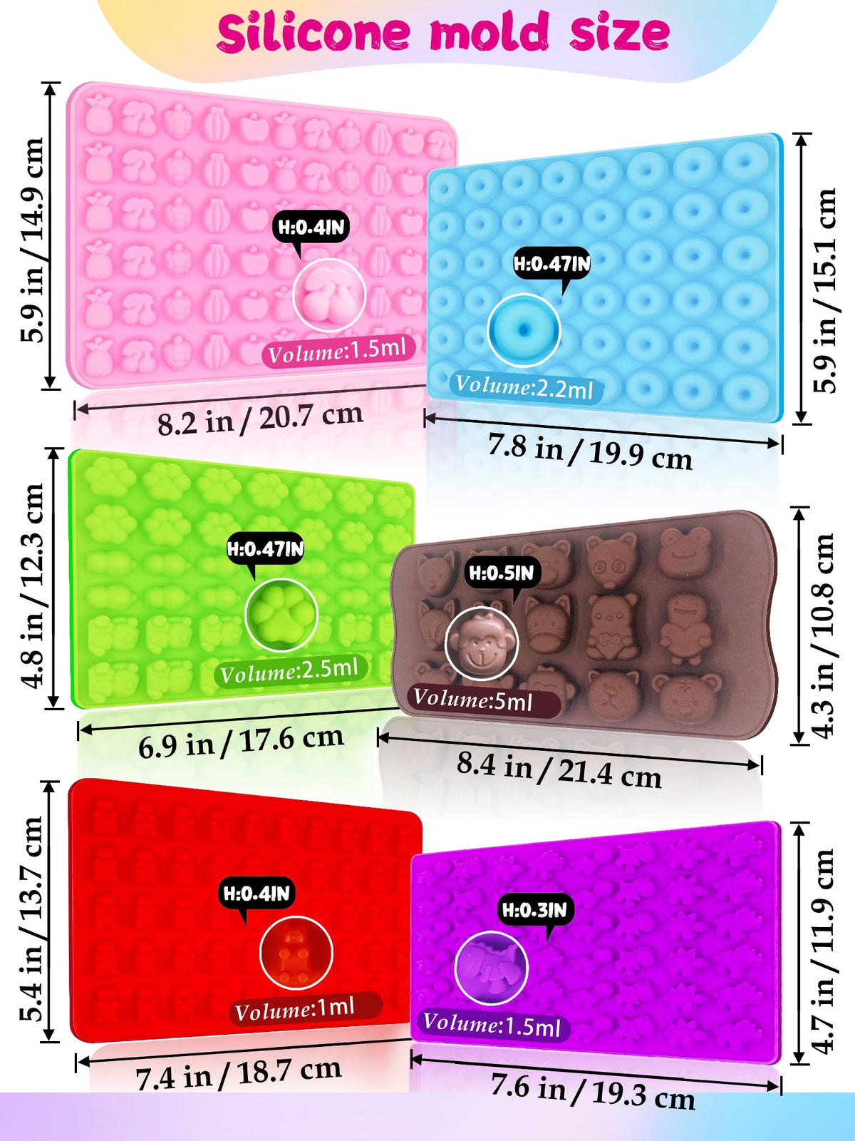 RUGVOMWM 117Pcs bear mold for cute candies and party favors