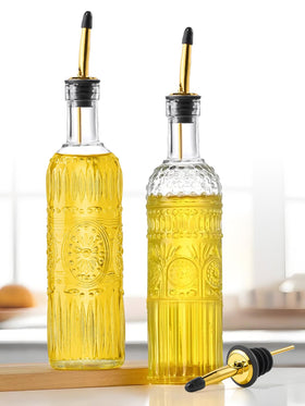 Ruiao olive oil dispenser with clear glass bottle for precise, mess-free pouring.