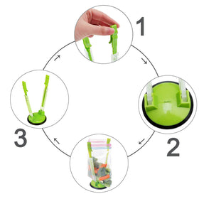 Ruibo Baggy Rack Holder folded flat for compact kitchen storage.