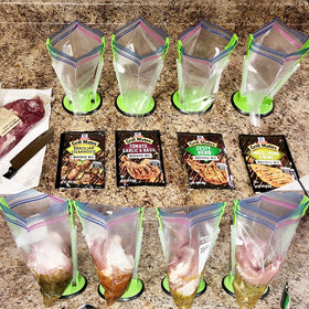 Ruibo Baggy Rack Holder promotes reusable zipper bags for savings.